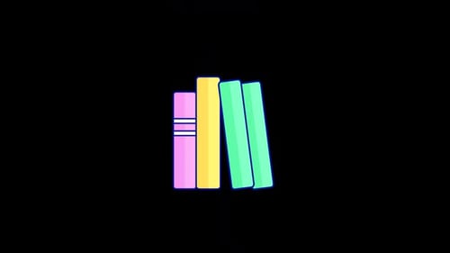 Animated Stack of Books Flat Design Icon