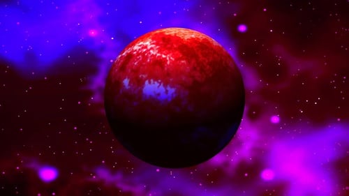 abstract globe space on the sun planet with galaxy, night, stars motion background