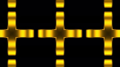 Animated Golden Decorative Pattern Loop with Morphing Shapes