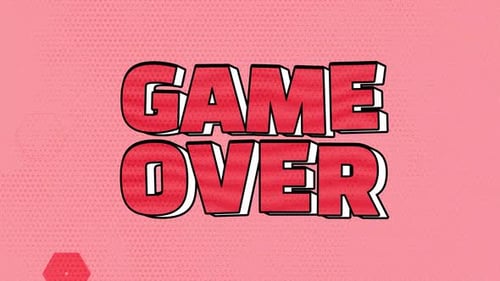 Game Over Animation im Cartoon-Stil