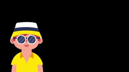 Cool Boy Summer Style Story On Alpha Channel