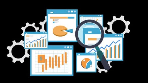 Animated Business Data Charts and Analysis Elements