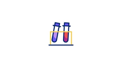 Animated Test Tubes Icon for Science Experiment Videos