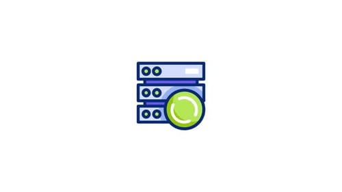 Flat Design Server Rack Data Refresh Icon Animation