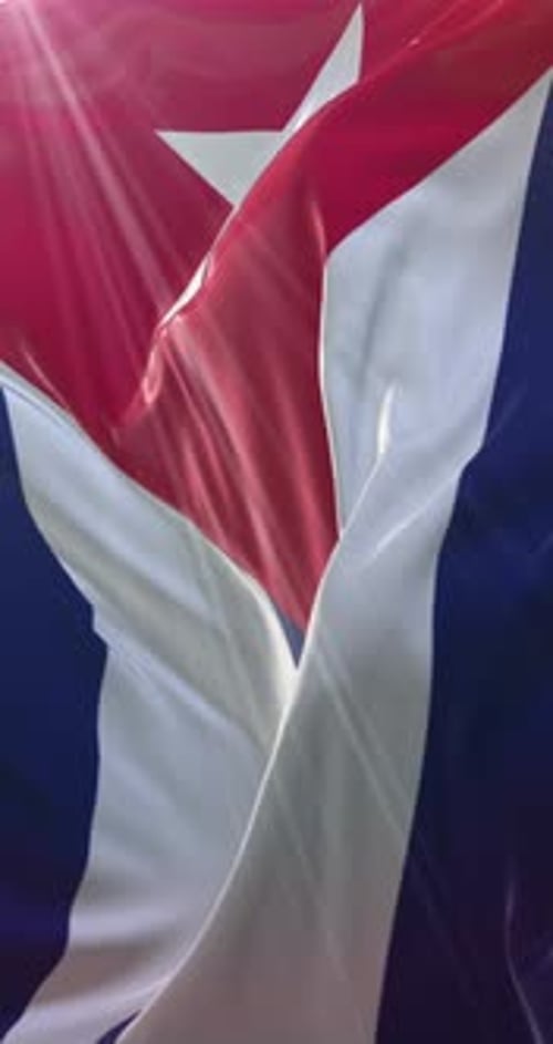 Cuban Flag Waving Seamless Loop in Realistic Animation