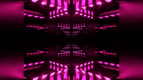 Pink Endless Corridor With Abstract Glow Lamps Background Vj Loop In 4K