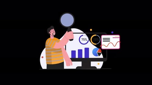 Flat Design Business Data Analysis Animation