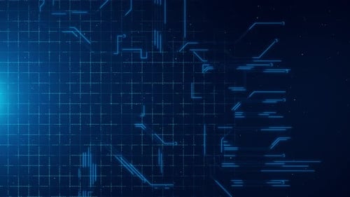 Digital Circuit Board Data Flow Grid Background