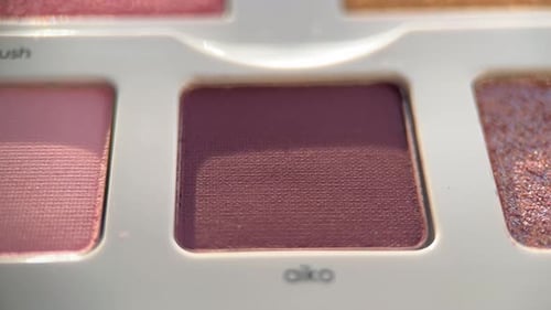 Colorful Eyeshadow and Blush Palette Close Up