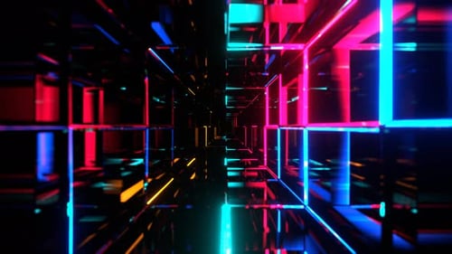 Multicolor Beautiful Abstract Neon Infinity Background Vj Loop In 4K