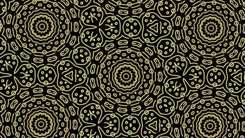 Animated Golden Decorative Mandala Pattern Loop Background