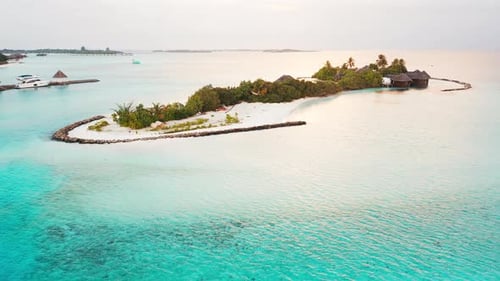 Aerial View of the Tropical Island in the Maldives