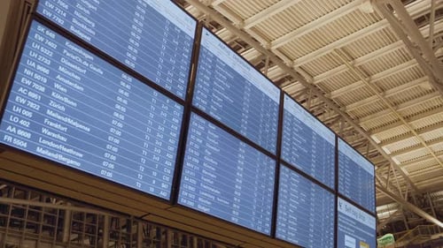 Digital airport timetable for departures and arrivals display