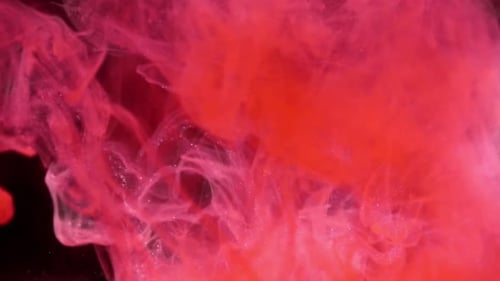 Abstract Red Ink Swirling on Black Background