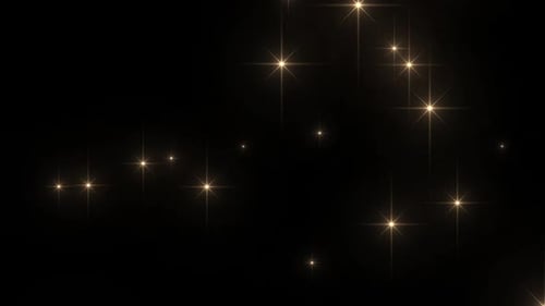 Gold Yellow Flashing Stars Lens Flares