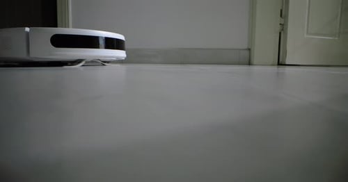 Robotic Vacuum Cleaner Cleaning Floor
