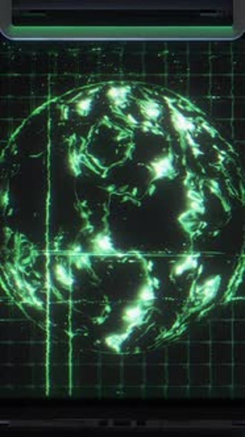 3D Sci Fi Digital Screen With Plasma Orb