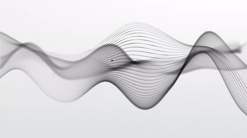 Abstract Minimalist Black Wave Animation on White Background