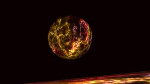 Abstract Glowing Energy Sphere Pulsating Lines Animation Background