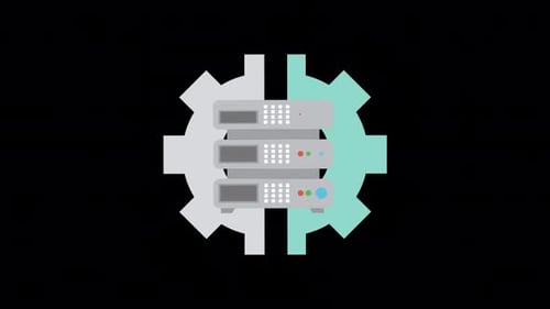 Flat Design Technology Server and Network Animation