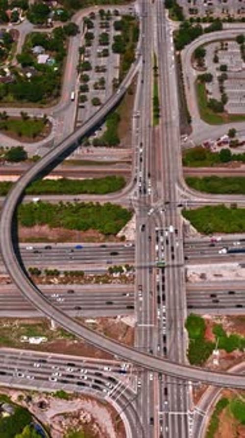 Aerial view of Miami's intricate road network and urban landscape