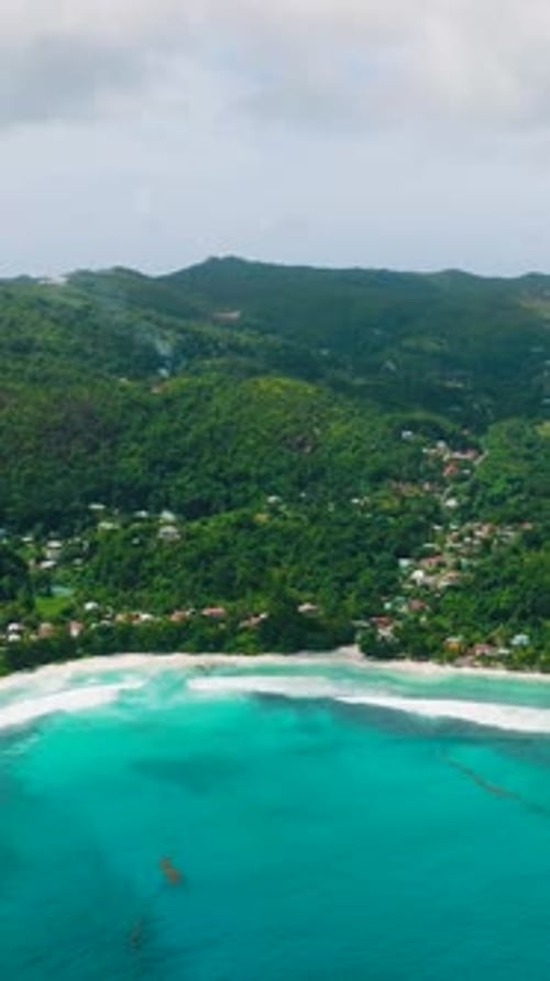 Mountainous Landscape with Coastal Bay and Greenery Seychelles Mahe