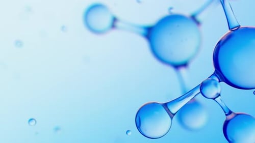 Floating Blue Molecular Structure Science Background