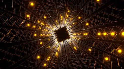 Orange And White Bright Glow Strobe Tunnel Background Vj Loop In 4K