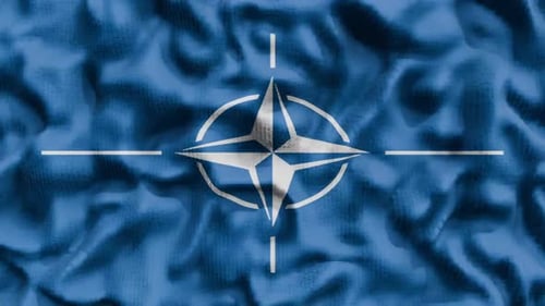 Waving NATO Alliance Flag Loopable Animation