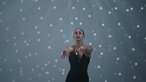 Passionate Ballerina Dancing Sexually In Studio Attractive Woman Moving Passionately