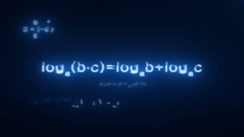 Animated Mathematical Equations Floating on a Dark Background