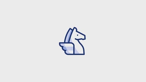 Minimalist Animated Pegasus Horse Head Icon