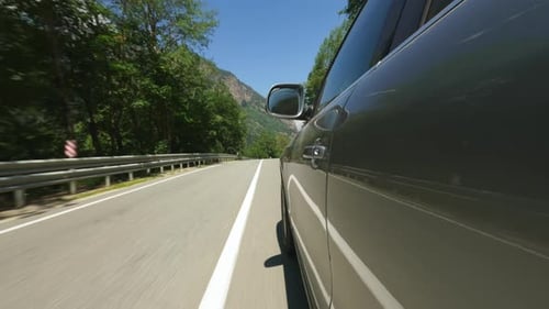 Vehicle Pov Car is Driving on a Scenic Road