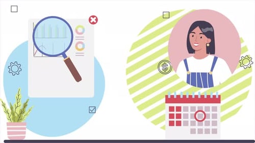 Businesswoman Checking Finance Statistics Analysis 4K