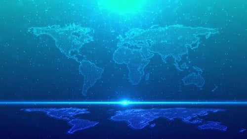 Earth globe with wireframe global network connection data transfer, 3D Artificial Intelligence Neura