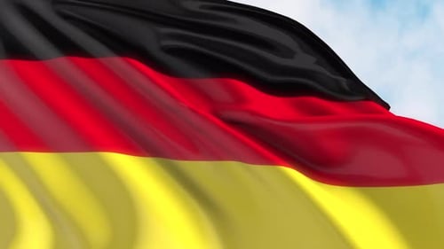 Realistic 3D German Flag Waving Seamlessly in Wind