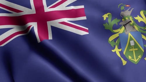 Pitcairn Islands Flag сlose Up