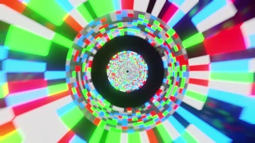 Space Tunnel Rainbow Colors Tube Vj Loop Background