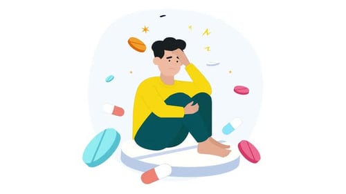 Anxiety and depression concept animation