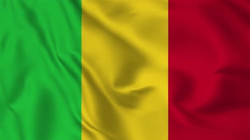 Realistic Waving Mali Flag Loop Animation