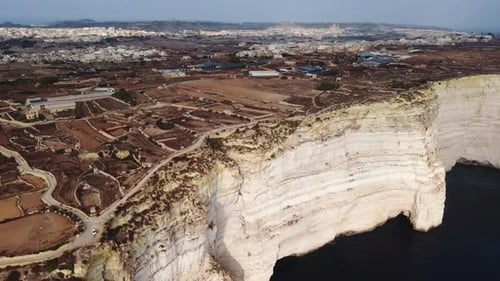 Maltese high peak Dingli cliff Malta island aerial
