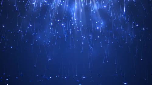Christmas Particles Rain with Light Rays