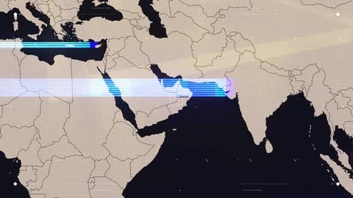 Digital World Map Glitch Country Highlight Reveal