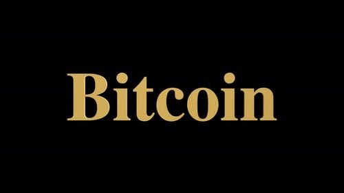 Golden Bitcoin Text Shattering Effect Animation