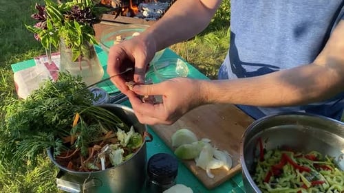 Concepto de barbacoa para cocinar al aire libre