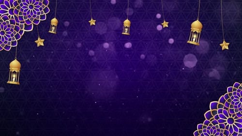 Ornate Ramadan Background with Lanterns and Mandalas