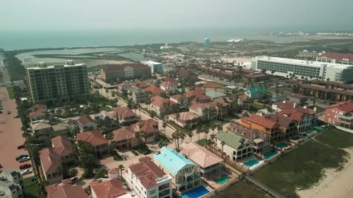 Drone Wide View of Family Houses As Example of Real Estate Development in American Suburbs