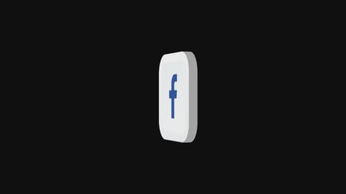Animated 3D Facebook Logo Icon Spin Transition