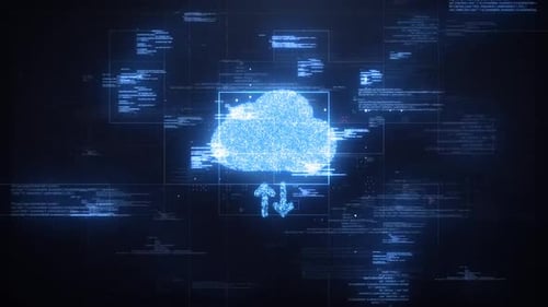 Futuristic Cloud Computing Network Data Flow Digital Background