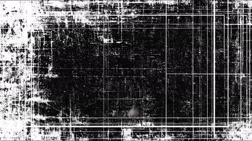 Progresión abstracta de texturas grunge con patrones geométricos en secuencia de alto contraste